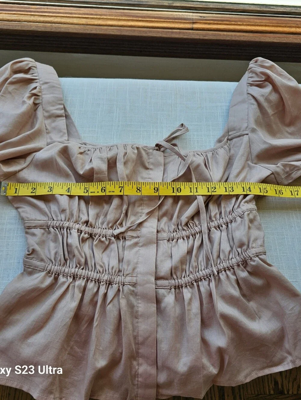 New! J. Crew Sz 8 Cinched-waist Top in Cream Herringbone Cotton NWT